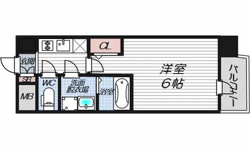 エスリードレジデンス梅田デュオ【13階】の間取り