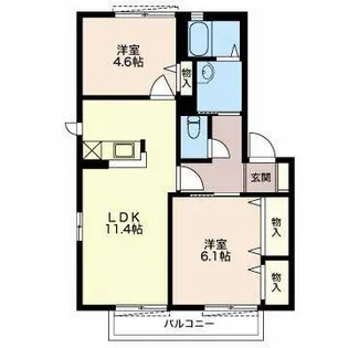 ジュネス【A202号室】の間取り