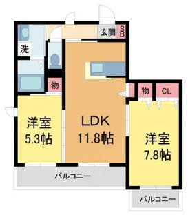 Angeletta M【301号室】の間取り