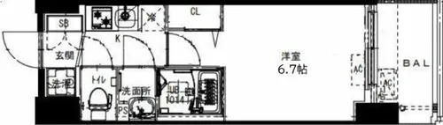 Alivis福島海老江【3階】の間取り