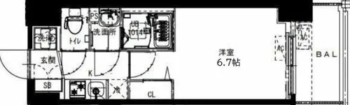 Alivis福島海老江【4階】の間取り