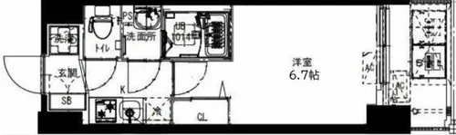 Alivis福島海老江【6階】の間取り