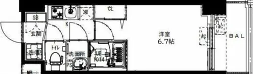 Alivis福島海老江【5階】の間取り