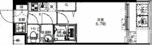 Alivis福島海老江【10階】の間取り
