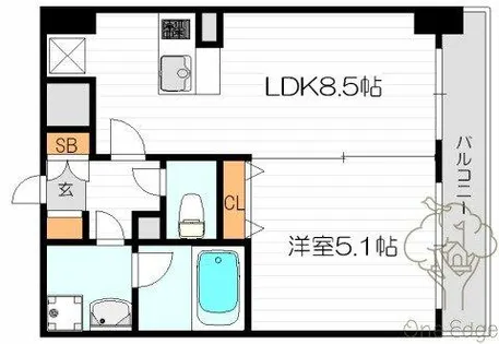CITY SPIRE十三東【5階】の間取り