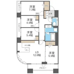 グランファーレ幌西グランデュール【3階】の間取り