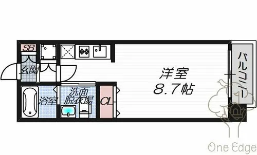 レジュールアッシュ西天満【10階】の間取り