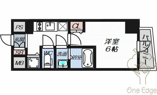 エスリードレジデンス大阪福島フロント【10階】の間取り