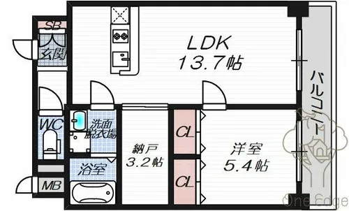 アプリーレ中之島【4階】の間取り