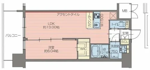 プレジオ梅田【6階】の間取り