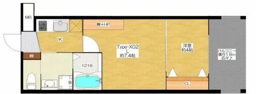 Kaunis都島【4階】の間取り