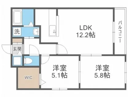 ベルクレール琴似【5階】の間取り
