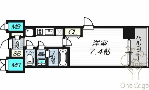 Mid Cout Umekita【2階】の間取り