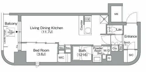 コンフォリア・リヴ北浜淡路町【4階】の間取り
