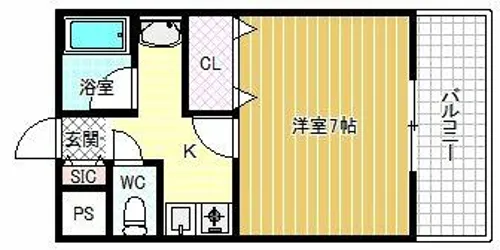 プロムナードみささぎ【1階】の間取り