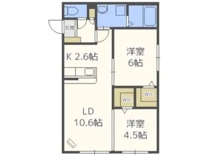北海道札幌市東区北四十三条東13丁目【マンション】の間取り