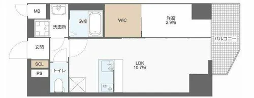 MELDIA CREST桜ノ宮Kirsch【2階】の間取り