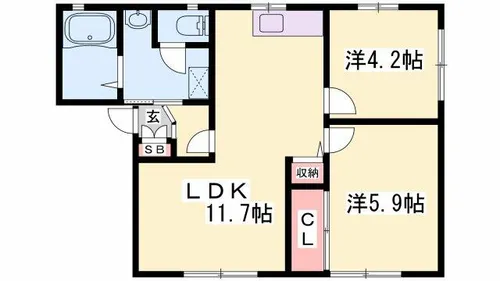 フレグランスアガ【203号室】の間取り