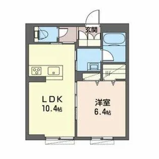 ドゥエラ【0102号室】の間取り