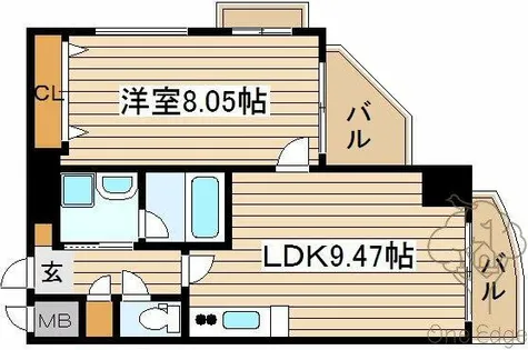 ビエラコート天神橋【4階】の間取り