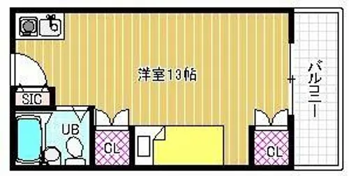 レディース・イン・セシリア【107号室】の間取り