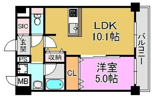 シャンテ高井田【2階】の間取り