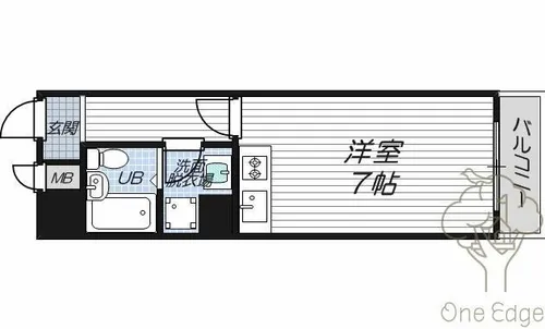 梅田東ユーリプラザ【7階】の間取り