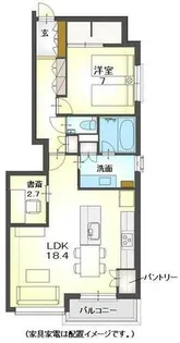 ル ヴァンヴェール夙川【201号室】の間取り