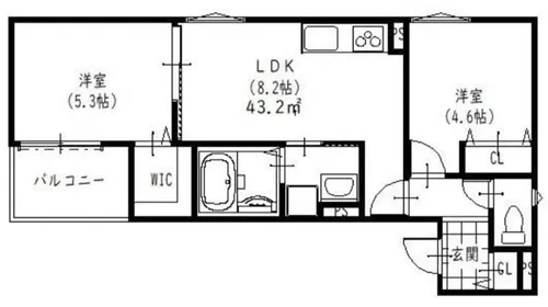 ラモーナ佃Ⅱ【3階】の間取り