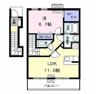 UH中野新町Ⅲ【202号室】の間取り