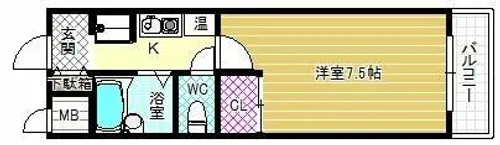 スタンドアップ古市【4階】の間取り