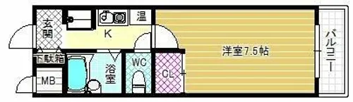 スタンドアップ古市【2階】の間取り