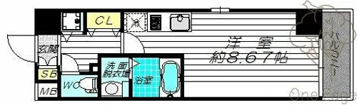 JMFレジデンス大阪福島【11階】の間取り
