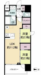 セレニテフラン梅田【14階】の間取り