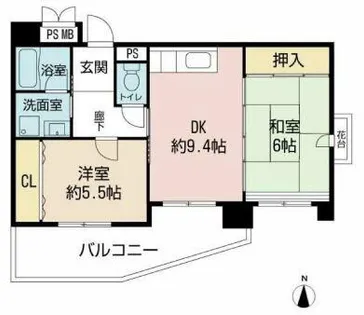 アルティスタ中津【2階】の間取り