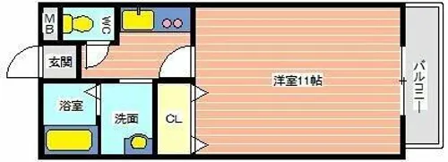 エクセルまつたに【201号室】の間取り