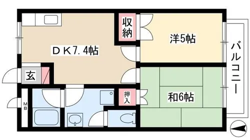 レジデンス栗島【203号室】の間取り