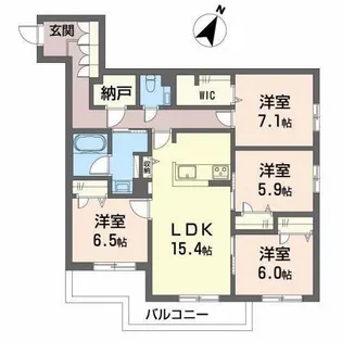 シャーメゾンガーデンズ芦屋翠ヶ丘【209号室】の間取り
