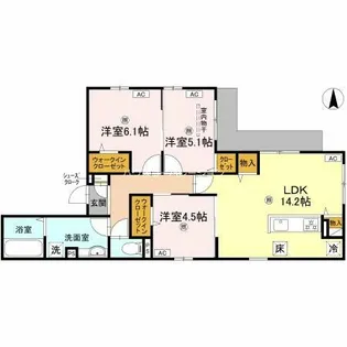 クラシスト南塚口【1階】の間取り