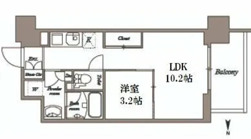 エル・セレーノ天満橋【10階】の間取り