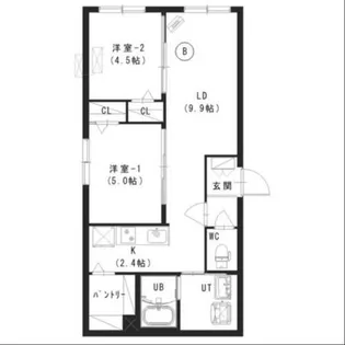 COR平岸【101号室】の間取り