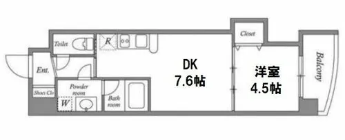 ルクレ新大阪レジデンス【4階】の間取り