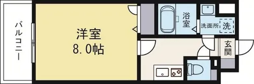 福岡県福岡市博多区中洲中島町【マンション】の間取り