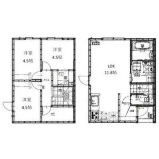 北海道札幌市北区太平二条4丁目【テラスハウス】の間取り
