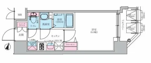プレサンスブルーム東三国【9階】の間取り