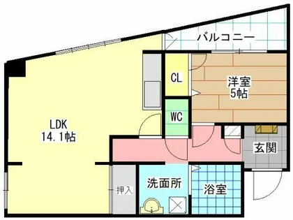 アルシオン中央【4階】の間取り