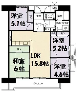 アーバンラフレ金山【13階】の間取り