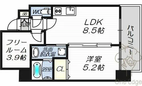 S-FORT福島LaLuna【4階】の間取り