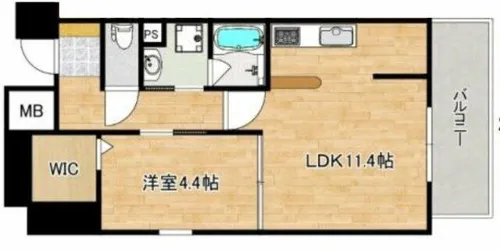 ロイジェント玉川【4階】の間取り