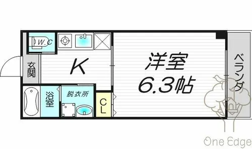 クイーンズコート天満【5階】の間取り